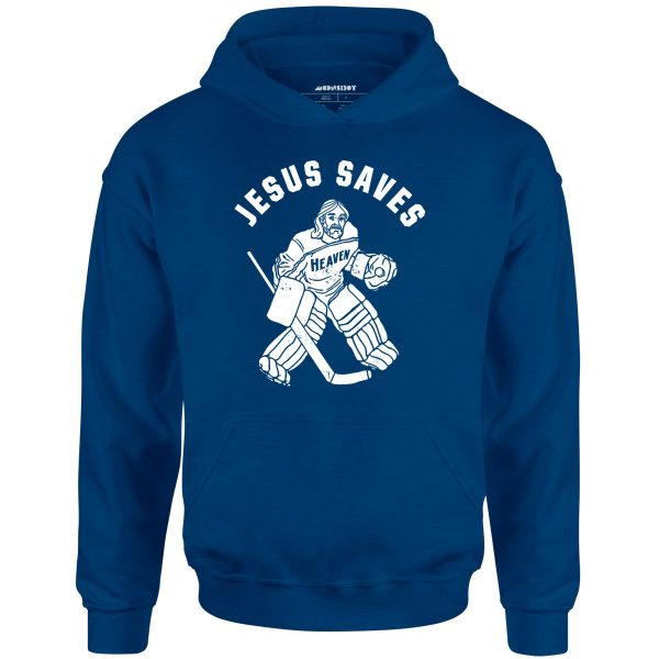 Jesus Saves - Hockey - Unisex Hoodie For Discount - Image 3