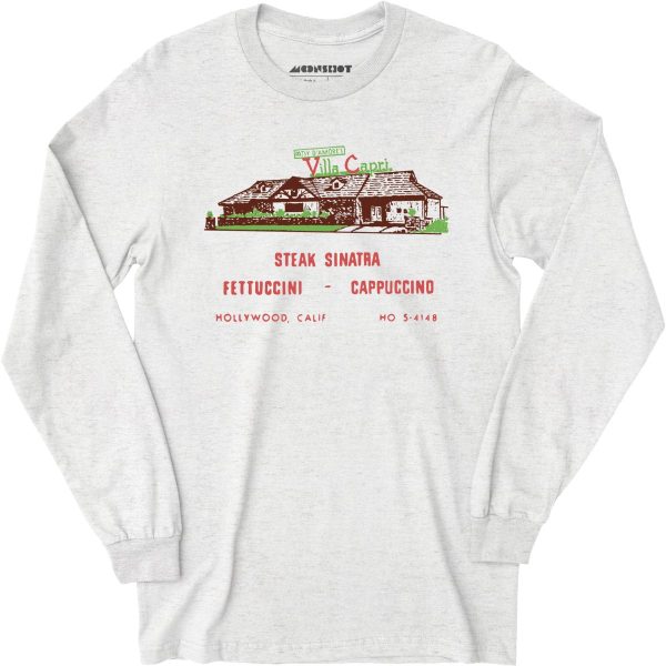 Villa Capri - Hollywood, CA - Vintage Restaurant - Long Sleeve T-Shirt For Sale - Image 2