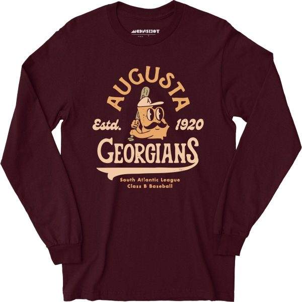 Augusta Georgians - Georgia - Vintage Defunct Baseball Teams - Long Sleeve T-Shirt Hot on Sale - Image 3