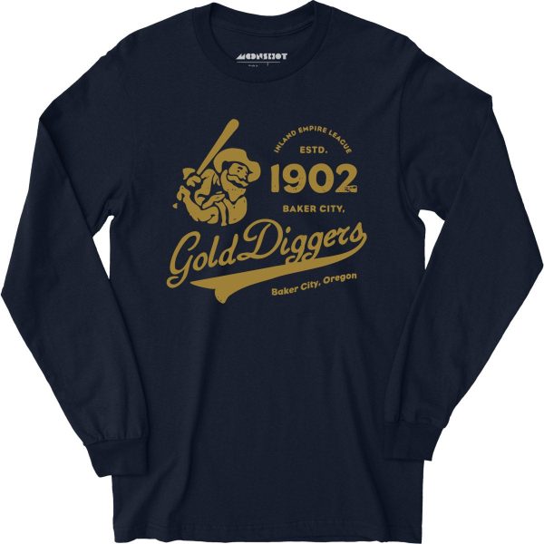 Baker City Gold Diggers - Oregon - Vintage Defunct Baseball Teams - Long Sleeve T-Shirt For Cheap - Image 2