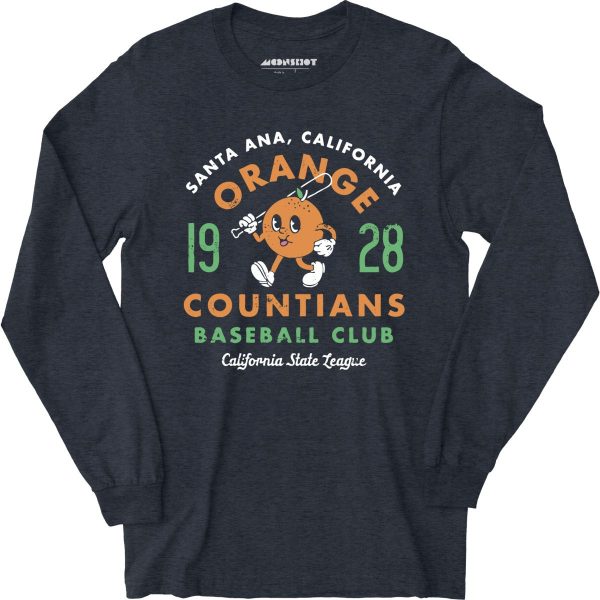 Santa Ana Orange Countians - California - Vintage Defunct Baseball Teams - Long Sleeve T-Shirt Discount - Image 5