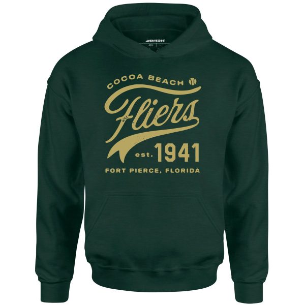 Cocoa Beach Fliers - Florida - Vintage Defunct Baseball Teams - Unisex Hoodie For Sale - Image 3