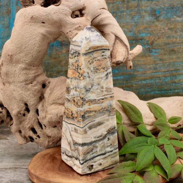 Large Banded Calcite Obelisk Sale
