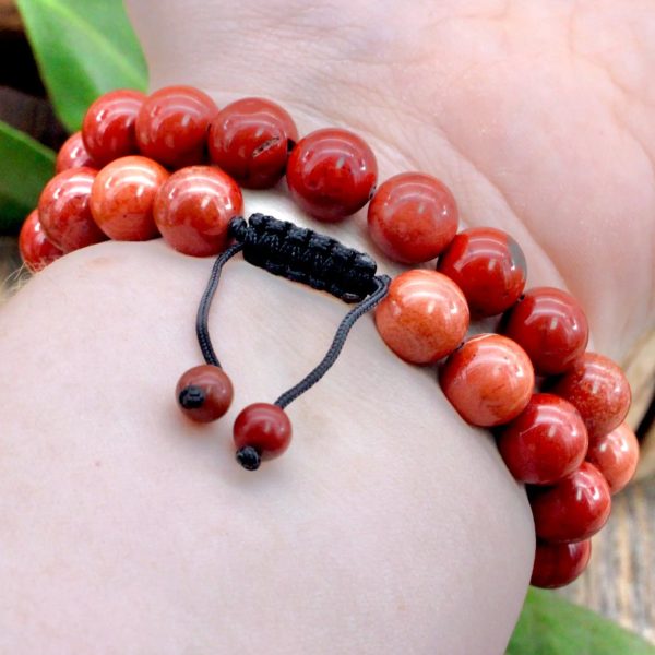 Red Jasper Adjustable Bracelet - 10mm Online Hot Sale - Image 2