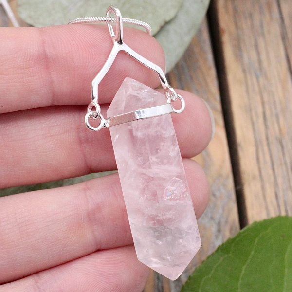 Rose Quartz Double Terminated Pendant on Sale - Image 2