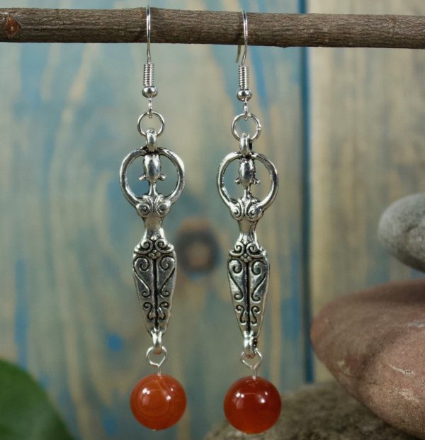 Carnelian Goddess Earrings on Sale